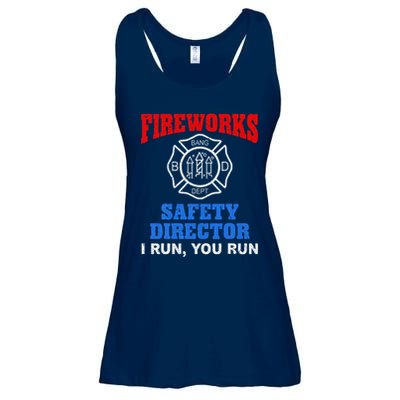 Funny Bang Firecracker Firework Safety Director I Run You Run Ladies Essential Flowy Tank