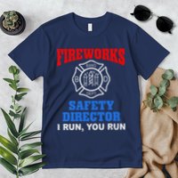 Funny Bang Firecracker Firework Safety Director I Run You Run Premium T-Shirt