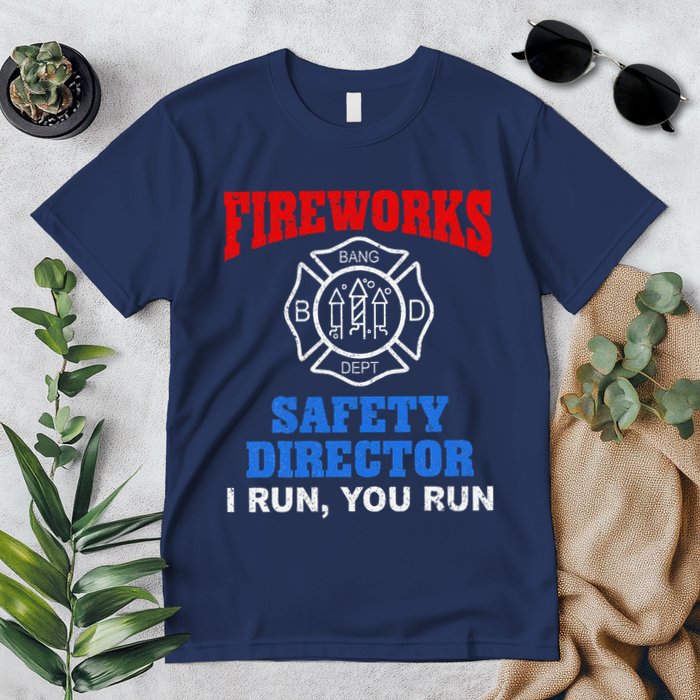 Funny Bang Firecracker Firework Safety Director I Run You Run Premium T-Shirt