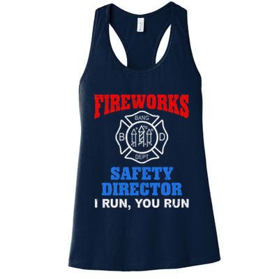 Funny Bang Firecracker Firework Safety Director I Run You Run Womens Tank Top