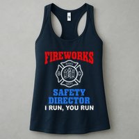 Funny Bang Firecracker Firework Safety Director I Run You Run Womens Tank Top