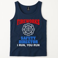 Funny Bang Firecracker Firework Safety Director I Run You Run Tank Top