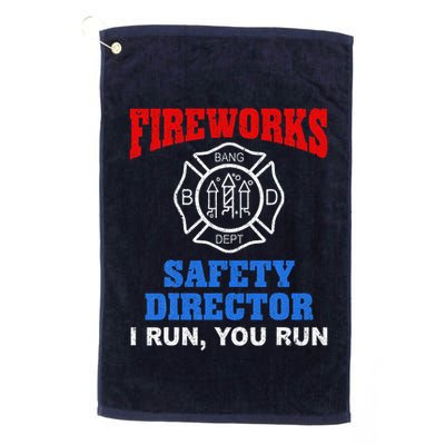 Funny Bang Firecracker Firework Safety Director I Run You Run Golf Towel