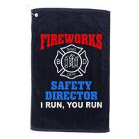 Funny Bang Firecracker Firework Safety Director I Run You Run Golf Towel