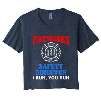 Funny Bang Firecracker Firework Safety Director I Run You Run Crop Top