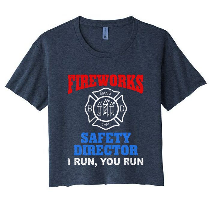Funny Bang Firecracker Firework Safety Director I Run You Run Crop Top