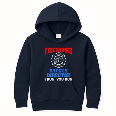Funny Bang Firecracker Firework Safety Director I Run You Run Kids Hoodie