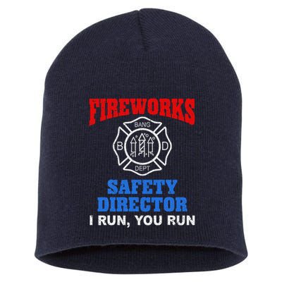 Funny Bang Firecracker Firework Safety Director I Run You Run Short Acrylic Beanie