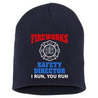 Funny Bang Firecracker Firework Safety Director I Run You Run Short Acrylic Beanie