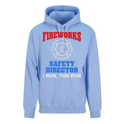 Funny Bang Firecracker Firework Safety Director I Run You Run Unisex Surf Hoodie