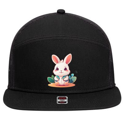 Funny Bunny 7 Panel Mesh Trucker Snapback Hat