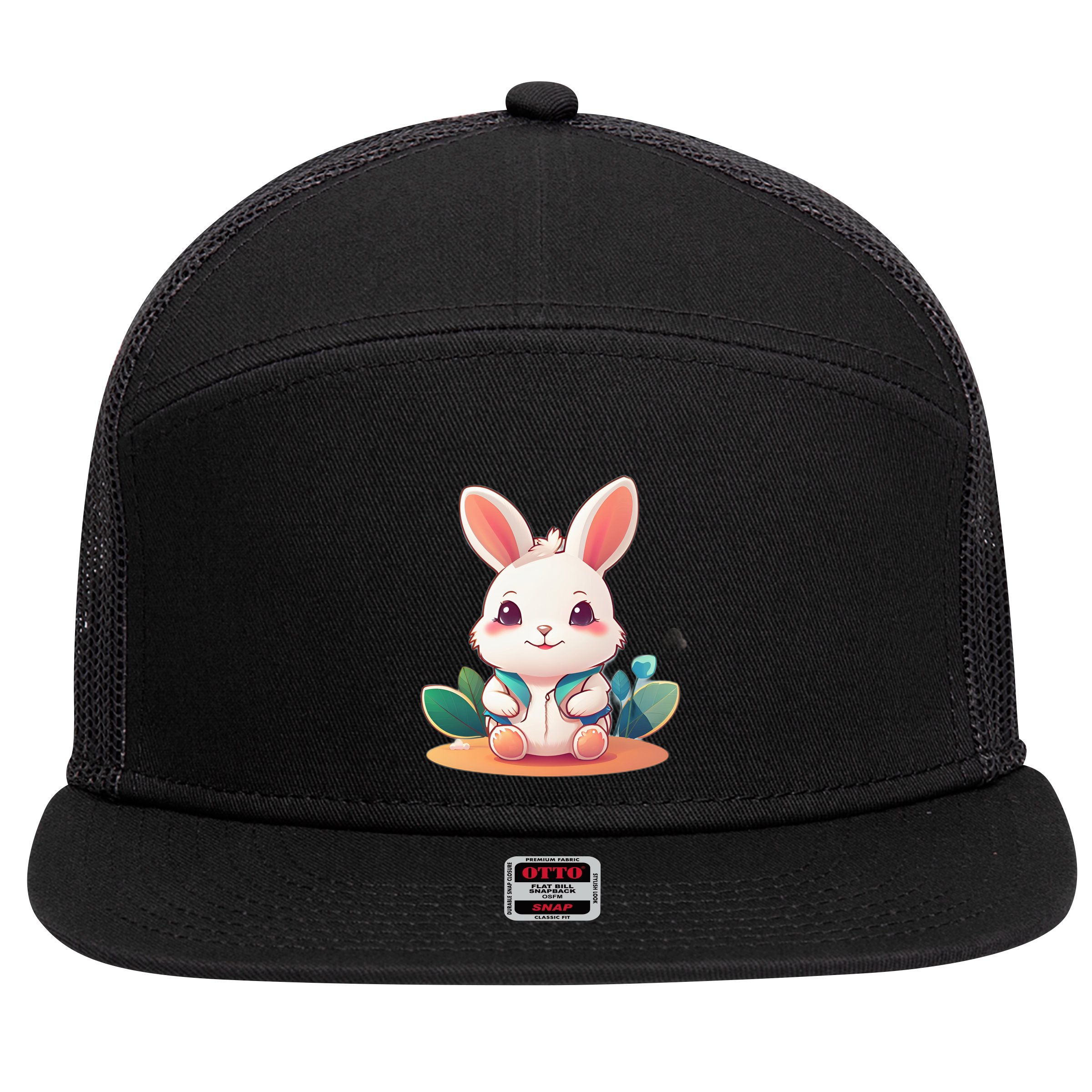 Funny Bunny 7 Panel Mesh Trucker Snapback Hat
