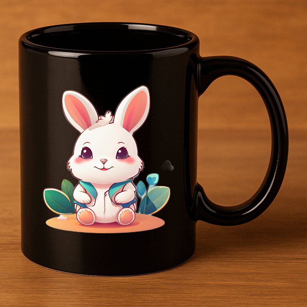 Funny Bunny 11oz C Handle Ceramic Mug