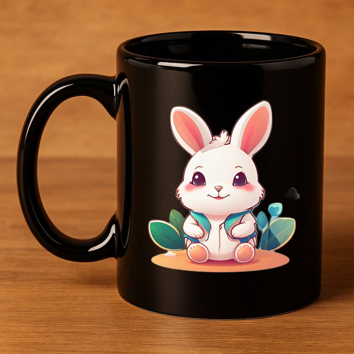 Funny Bunny 11oz C Handle Ceramic Mug