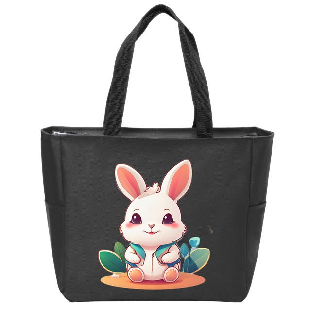 Funny Bunny Zip Tote Bag
