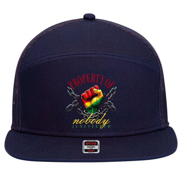 Funny Black Freedom Property Of Nobody Juneteenth 1865 7 Panel Mesh Trucker Snapback Hat