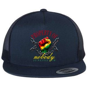 Funny Black Freedom Property Of Nobody Juneteenth 1865 Flat Bill Trucker Hat