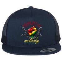 Funny Black Freedom Property Of Nobody Juneteenth 1865 Flat Bill Trucker Hat