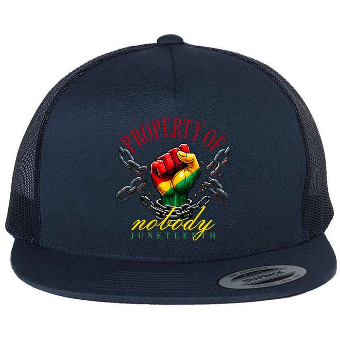 Funny Black Freedom Property Of Nobody Juneteenth 1865 Flat Bill Trucker Hat