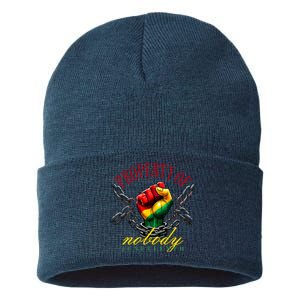 Funny Black Freedom Property Of Nobody Juneteenth 1865 Sustainable Knit Beanie