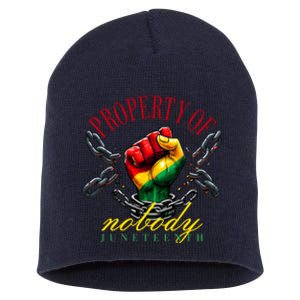 Funny Black Freedom Property Of Nobody Juneteenth 1865 Short Acrylic Beanie