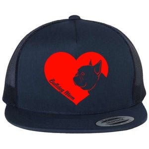 Funny Bulldog French Bulldog Frenchie Dog Valentine's Day Cool Gift Flat Bill Trucker Hat