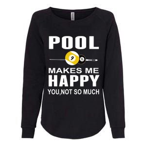 Funny Billiards Gift Pool Makes Me Happy You Not So Much Cute Gift Womens California Wash Sweatshirt