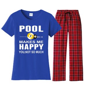 Funny Billiards Gift Pool Makes Me Happy You Not So Much Cute Gift Women's Flannel Pajama Set