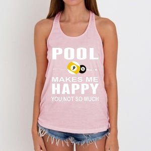 Funny Billiards Gift Pool Makes Me Happy You Not So Much Cute Gift Women's Knotted Racerback Tank