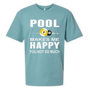 Funny Billiards Gift Pool Makes Me Happy You Not So Much Cute Gift Sueded Cloud Jersey T-Shirt