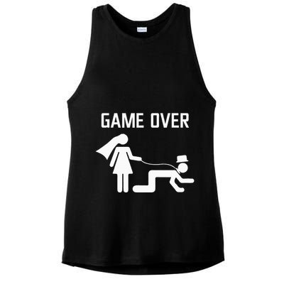 Funny Bride Groom Wedding Bachelor Bachelorette Party Ladies PosiCharge Tri-Blend Wicking Tank