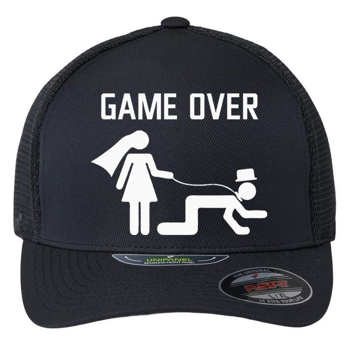 Funny Bride Groom Wedding Bachelor Bachelorette Party Flexfit Unipanel Trucker Cap