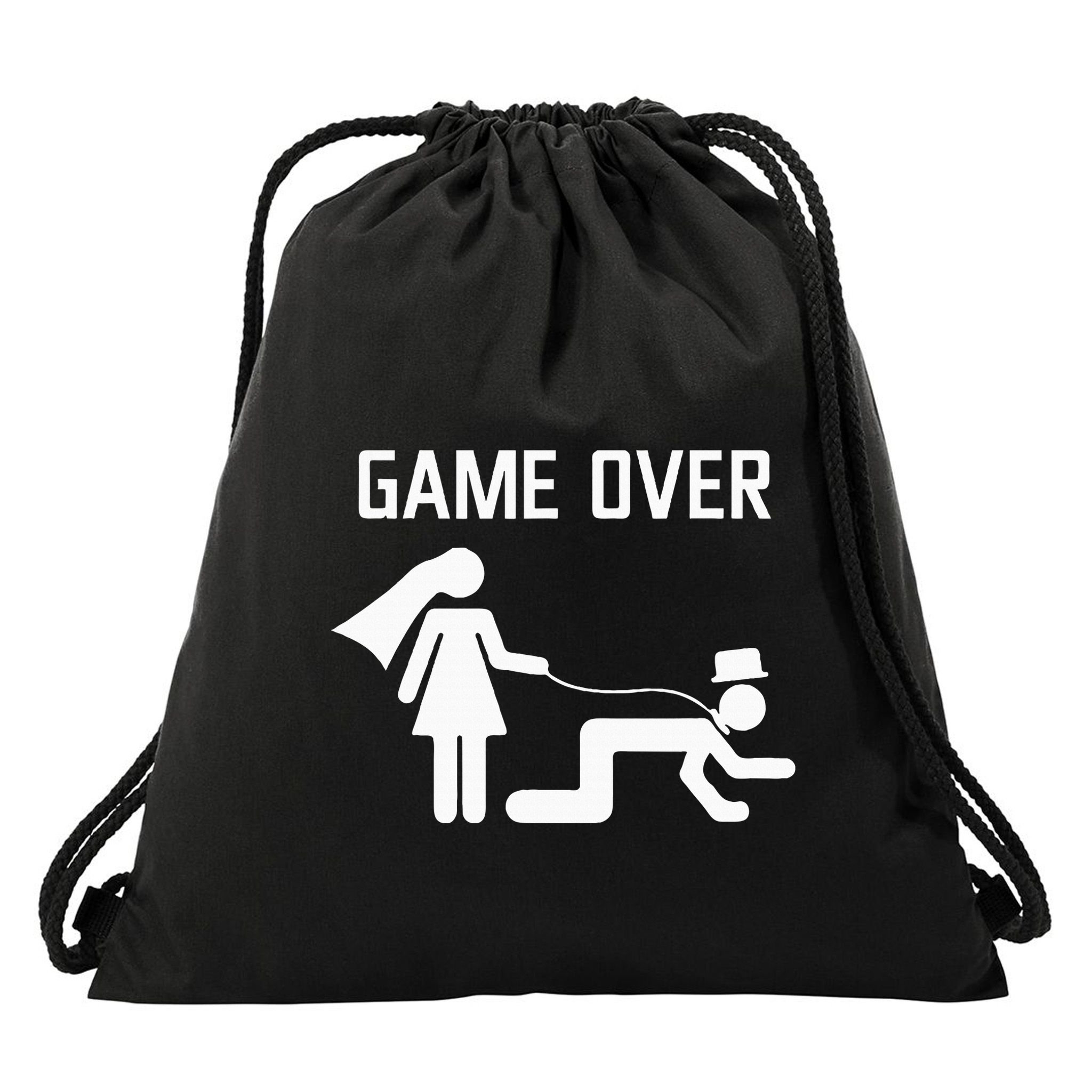 Funny Bride Groom Wedding Bachelor Bachelorette Party Drawstring Bag