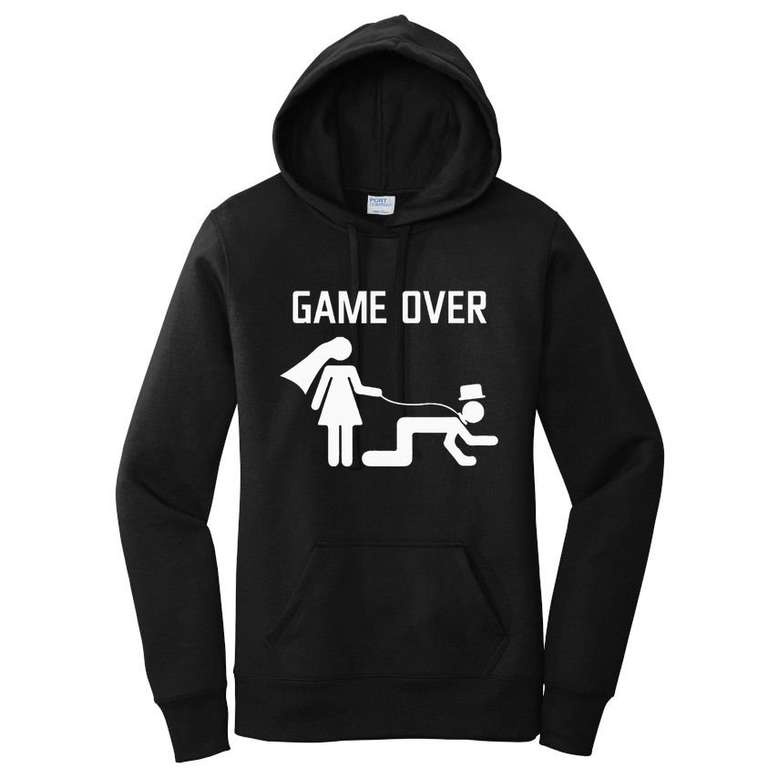 Funny Bride Groom Wedding Bachelor Bachelorette Party Women's Pullover Hoodie