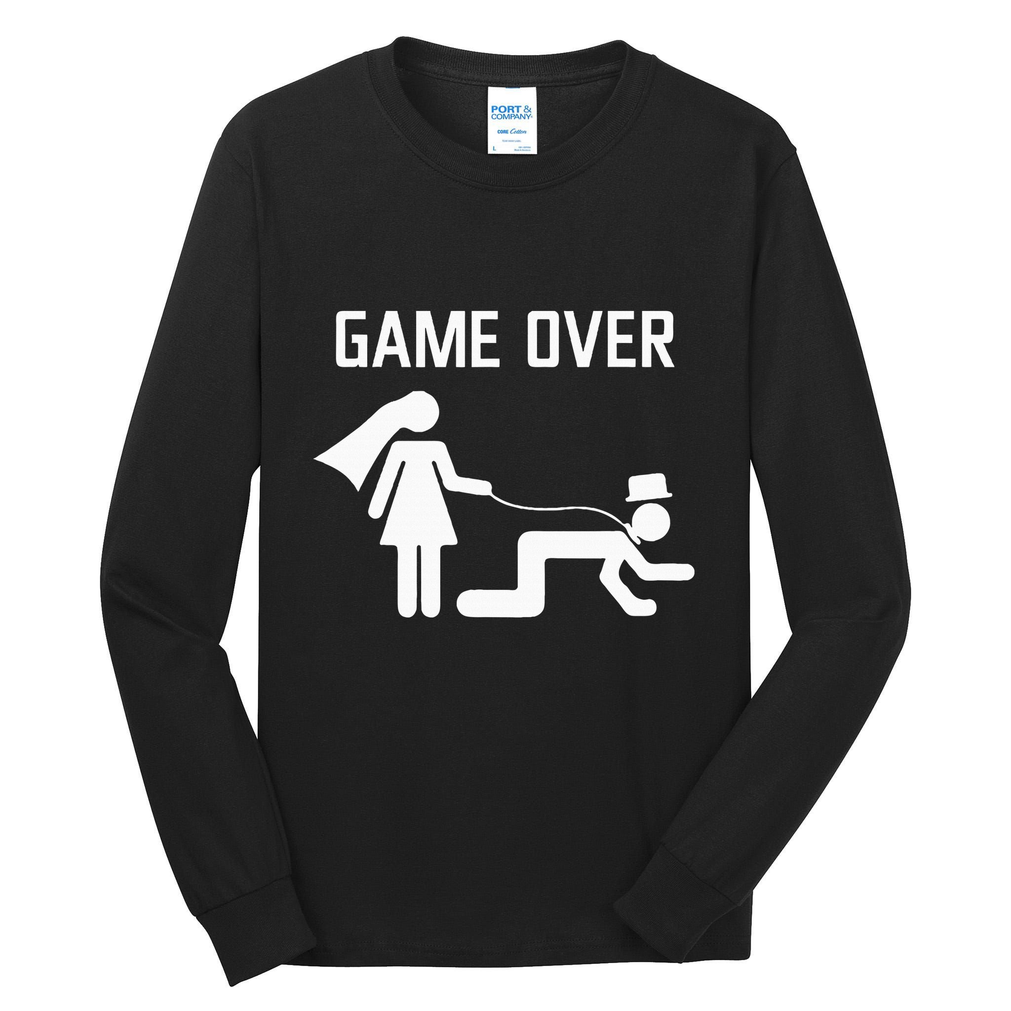 Funny Bride Groom Wedding Bachelor Bachelorette Party Tall Long Sleeve T-Shirt