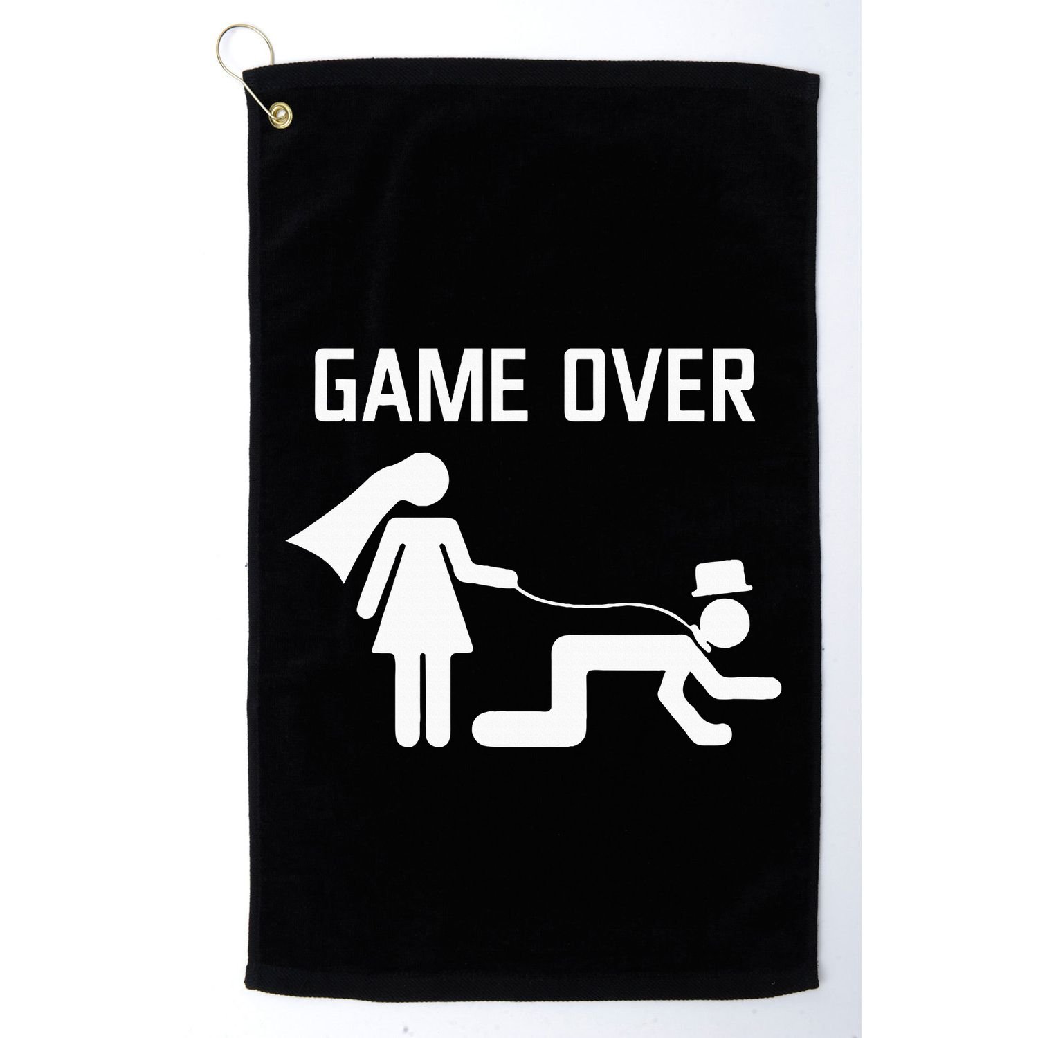 Funny Bride Groom Wedding Bachelor Bachelorette Party Golf Towel