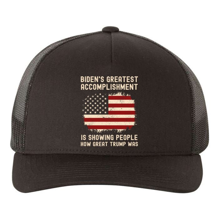 Funny Bidens Greatest Accomplishment Is Showing Trump 2024 Tees Yupoong Adult 5-Panel Trucker Hat