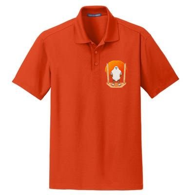 Funny Bigfoot Ghost Pumpkin Halloween Trick Or Treat Gift Dry Zone Grid Polo