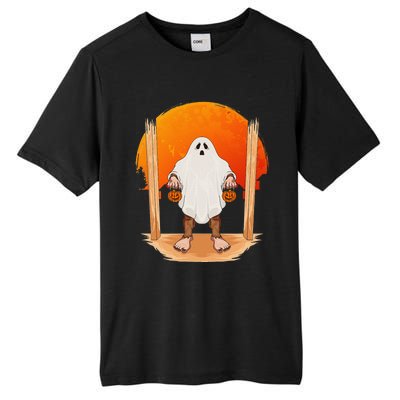 Funny Bigfoot Ghost Pumpkin Halloween Trick Or Treat Gift Tall Fusion ChromaSoft Performance T-Shirt