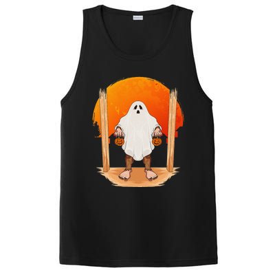 Funny Bigfoot Ghost Pumpkin Halloween Trick Or Treat Gift PosiCharge Competitor Tank