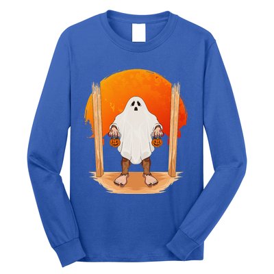 Funny Bigfoot Ghost Pumpkin Halloween Trick Or Treat Gift Long Sleeve Shirt