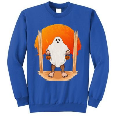 Funny Bigfoot Ghost Pumpkin Halloween Trick Or Treat Gift Tall Sweatshirt