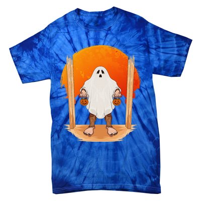 Funny Bigfoot Ghost Pumpkin Halloween Trick Or Treat Gift Tie-Dye T-Shirt