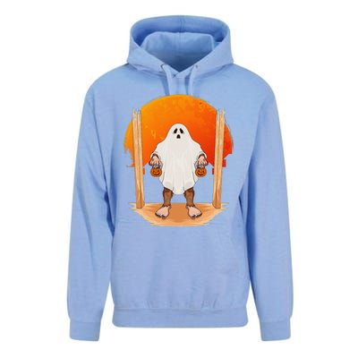 Funny Bigfoot Ghost Pumpkin Halloween Trick Or Treat Gift Unisex Surf Hoodie