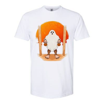 Funny Bigfoot Ghost Pumpkin Halloween Trick Or Treat Gift Softstyle CVC T-Shirt