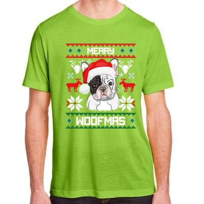 French Bulldog Gift For Merry Christmas Woofmas Frenchie Gift Adult ChromaSoft Performance T-Shirt