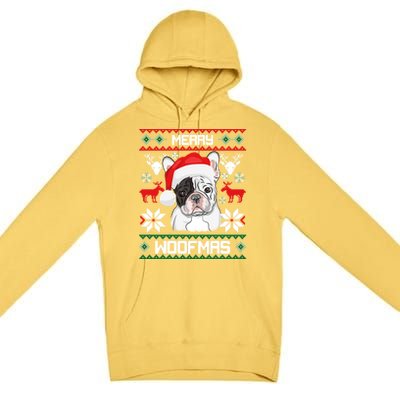 French Bulldog Gift For Merry Christmas Woofmas Frenchie Gift Premium Pullover Hoodie