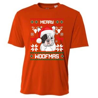 French Bulldog Gift For Merry Christmas Woofmas Frenchie Gift Cooling Performance Crew T-Shirt