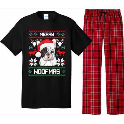 French Bulldog Gift For Merry Christmas Woofmas Frenchie Gift Pajama Set