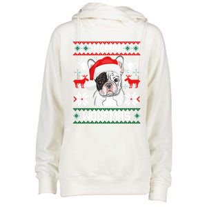 French Bulldog Gift For Merry Christmas Woofmas Frenchie Gift Womens Funnel Neck Pullover Hood